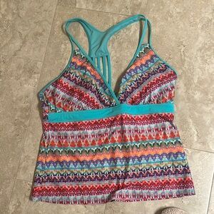 Colorful Patterned Tankini Top